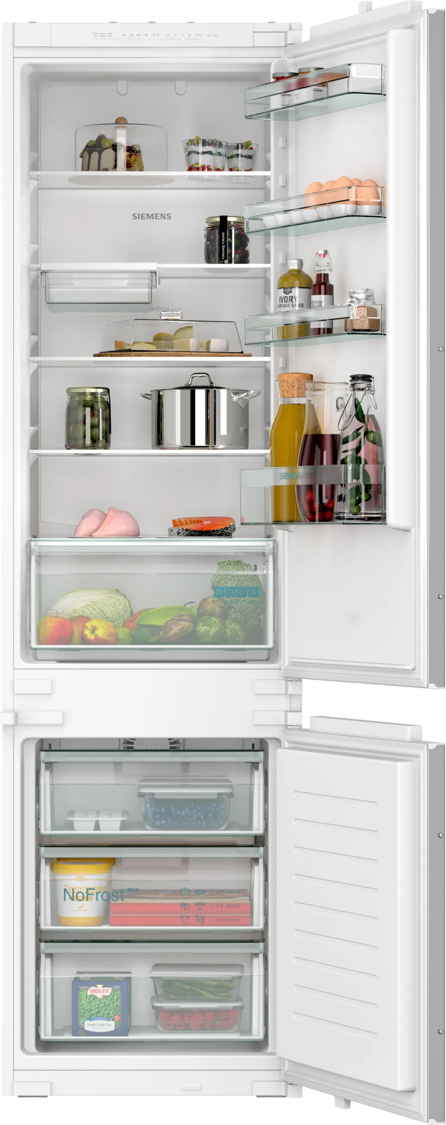 Integrerbart Køle- og Fryseskab med Glidende Hængsel