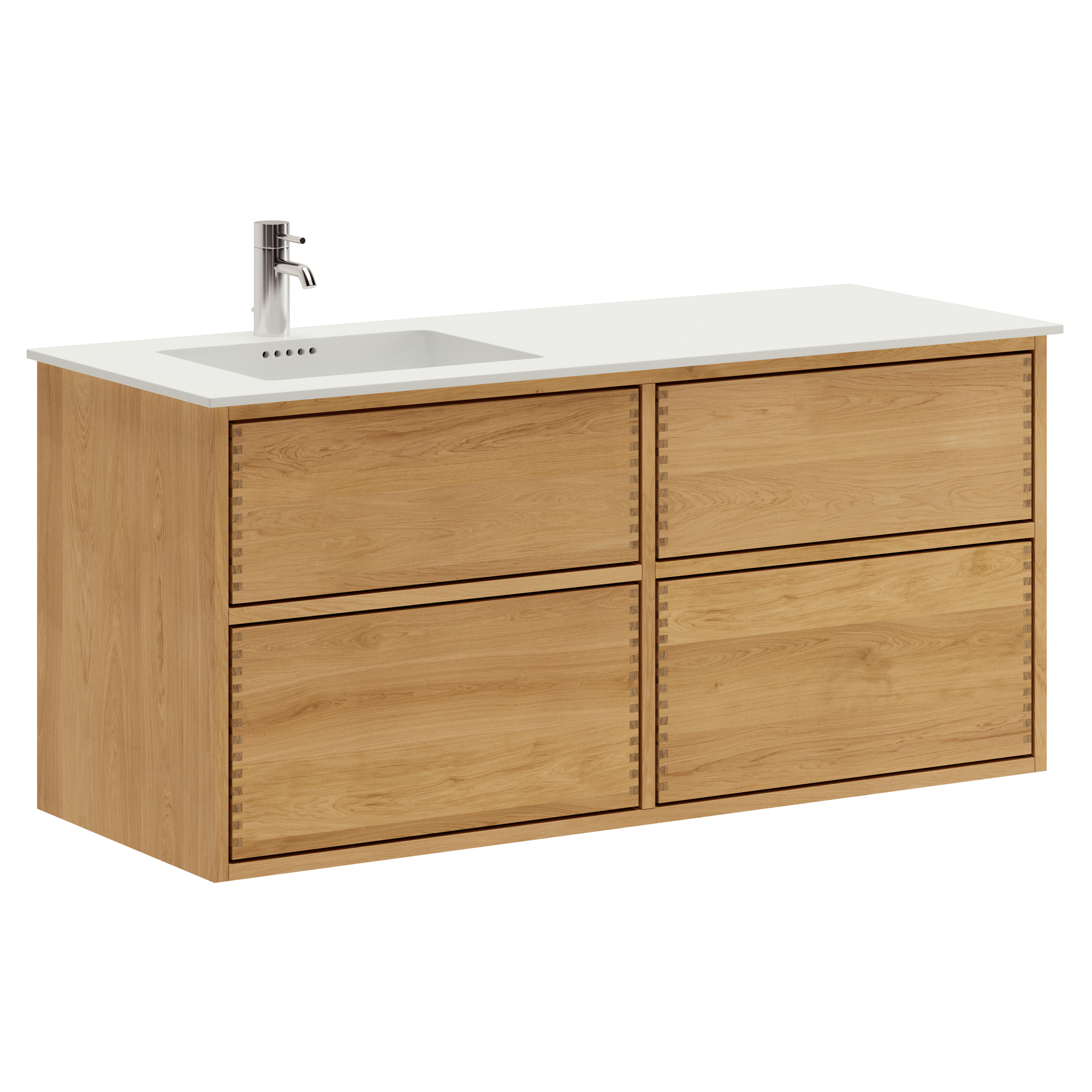 Elegant Badmøbel med 4 Skuffer – Naturolieret Finish