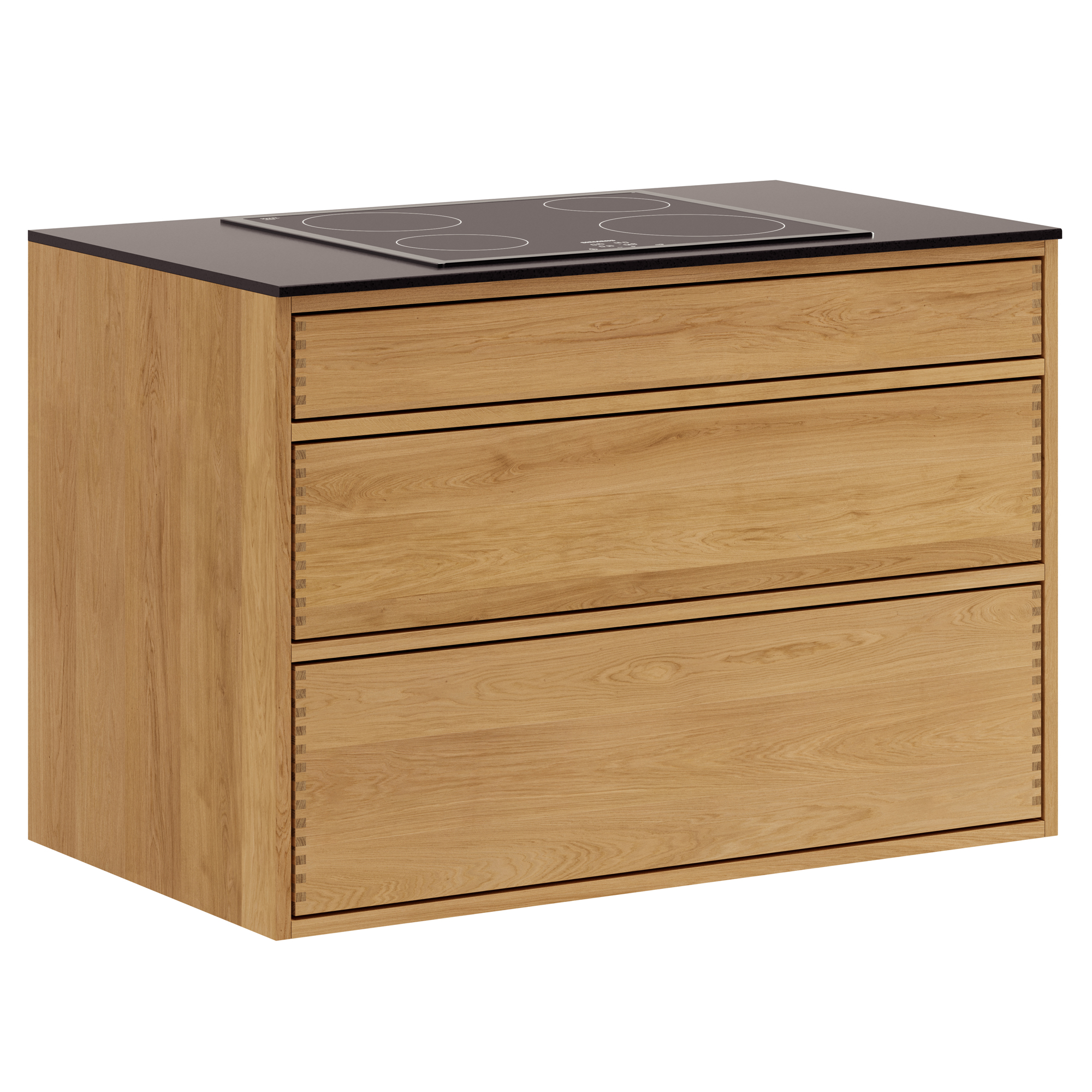 Elegant Just Wood Push Kogeplade Underskab til Køkken