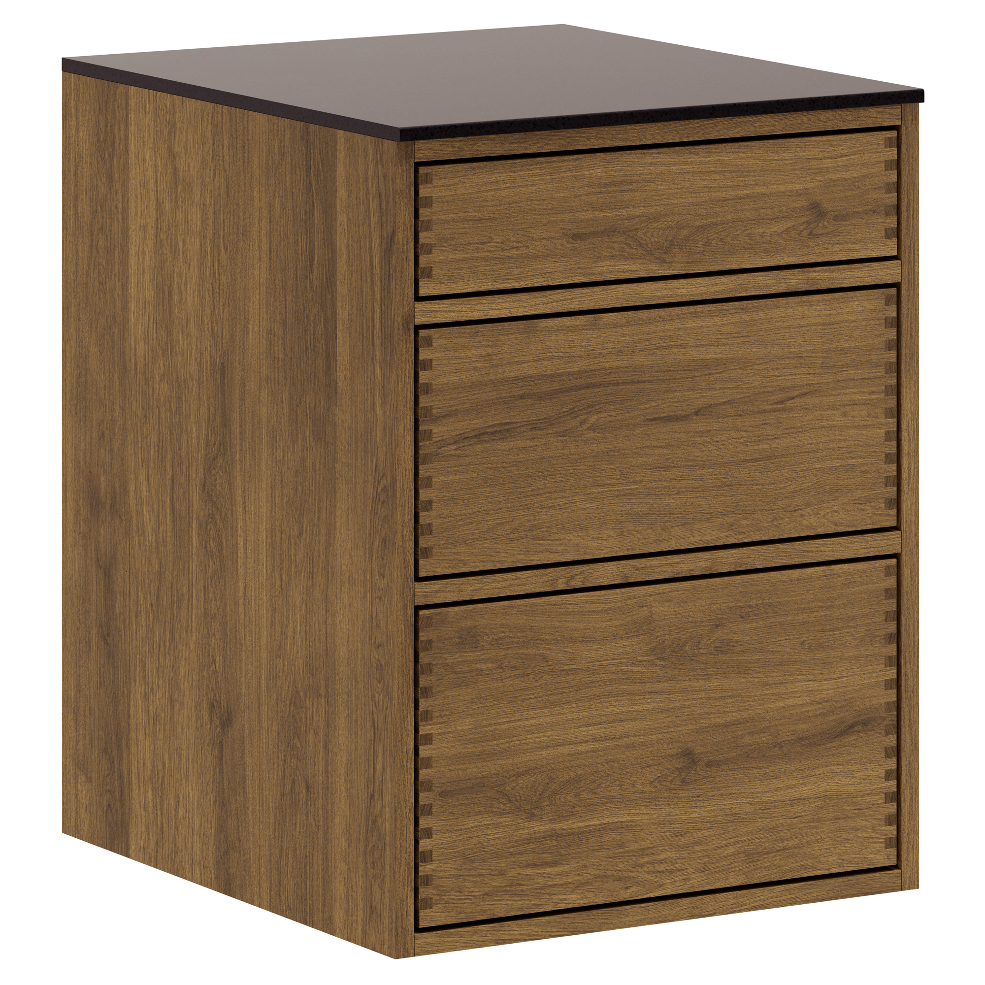 Mørkolieret Just Wood Push Underskab – Elegant Køkkenmøbel