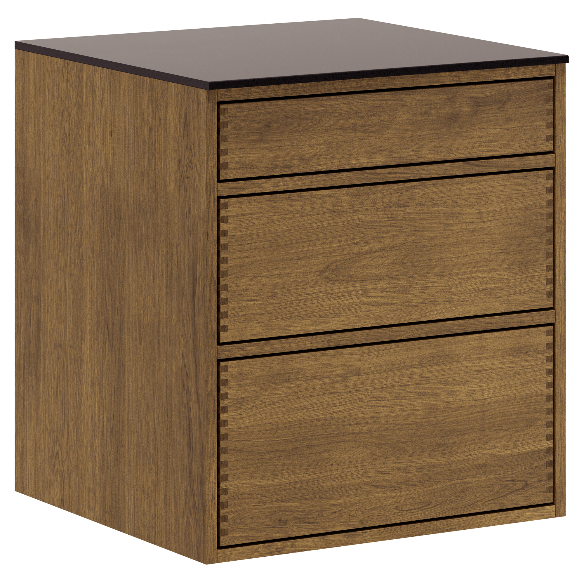 Mørkolieret Just Wood Push Underskab – Elegant Køkkenopbevaring