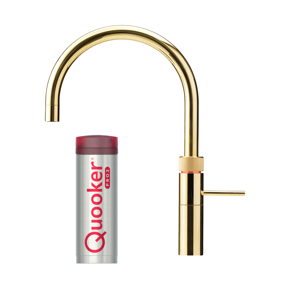 Quooker Fusion Rund Armatur med Pro3 – Messing til Køkkenet