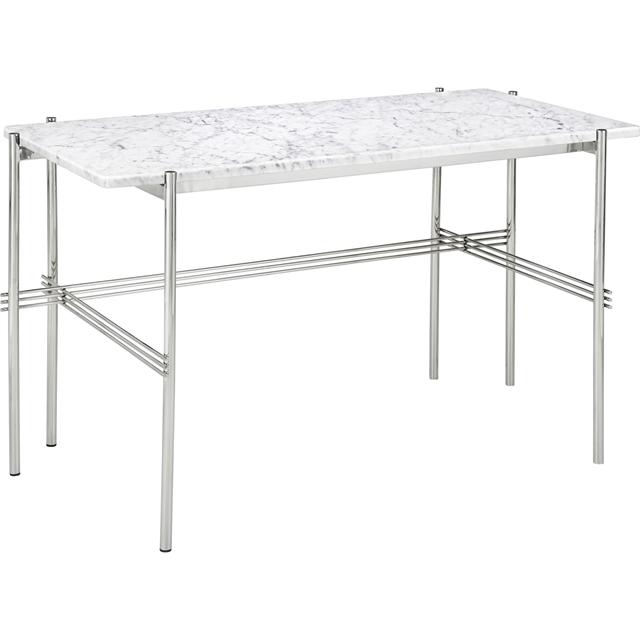 Elegant Gubi TS Skrivebord i Stål og Carrara Marmor