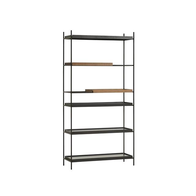 Elegant Opbevaringshylde i Sort Valnød - Moderne Design