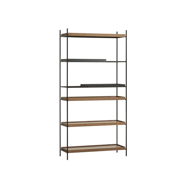 Elegant Opbevaringshylde i Sort Valnød – Stilfuld Løsning