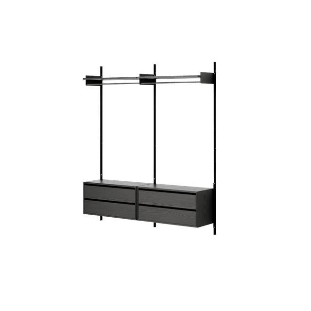 Elegant Reol med Skuffer i Sort Ask – Stilfuld Opbevaring