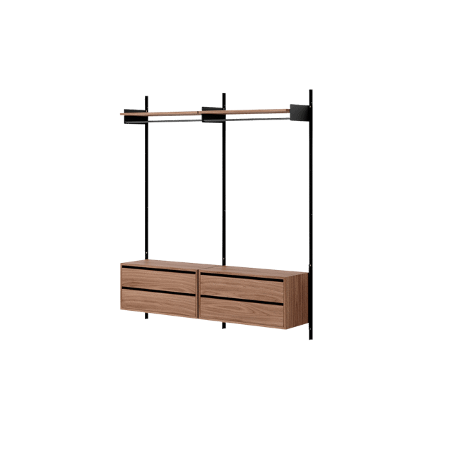 Elegant Valnød Reol med Skuffer til Stilfuld Opbevaring