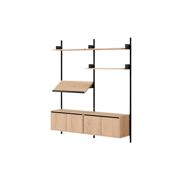 Elegant Sort Reol med Døre – Stilfuld Opbevaringsløsning