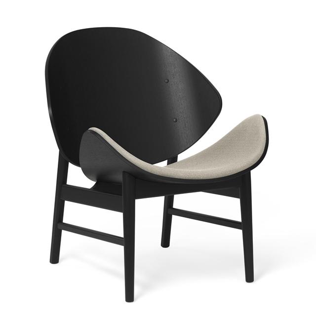 Unik Warm Nordic Orange Lænestol i Sort Egetræ - Designklassiker