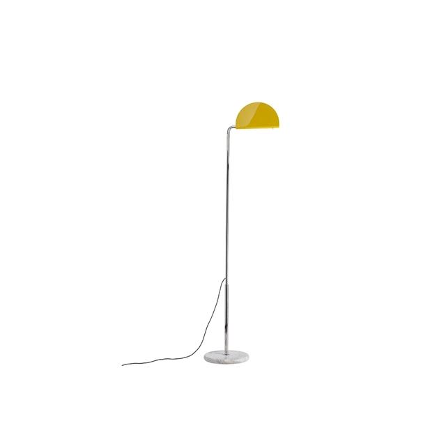 Mezzaluna Gulvlampe i Krom og Gul - Fantastisk Tilbud!