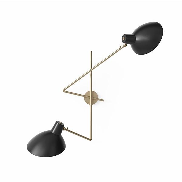Astep Cinquanta Væglampe Twin – Elegant Messing og Sort Design