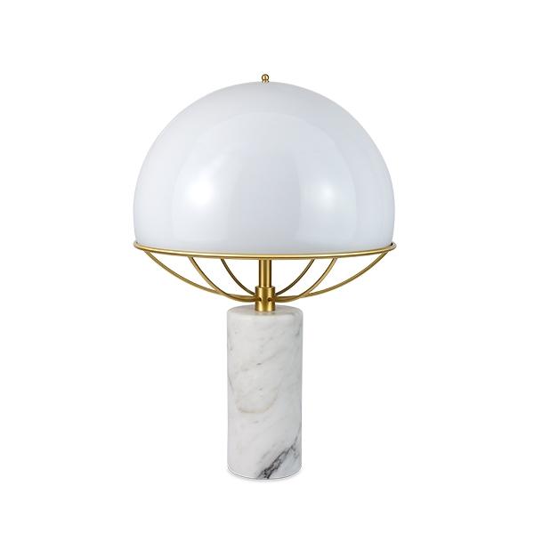 Elegant Tato Jil Bordlampe i Hvid Messing og Marmor