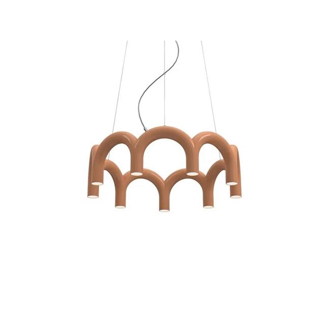 Oblure Arch Circle Pendel i Nude – Unik Lampe til Dit Hjem