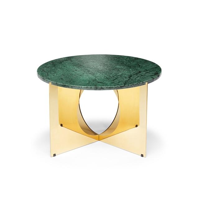 Sofabord i Guld og Grøn Marmor – Tidløs Elegance!