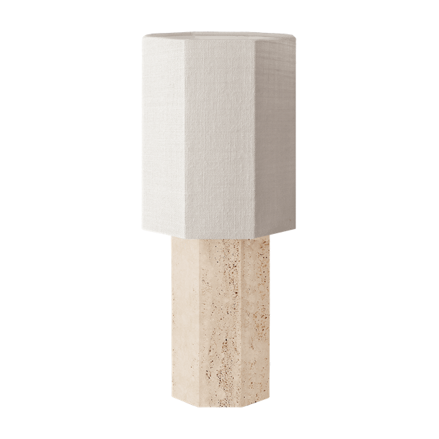 Louise Roe Bordlampe Eight Over Eight i Travertin og Jute