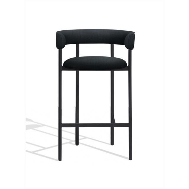 Elegant Sort Barstol med Armlæn – Skandinavisk Stil