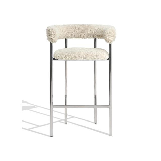 Elegant Barstol i Sheepskin med Armlæn fra Møbel Copenhagen