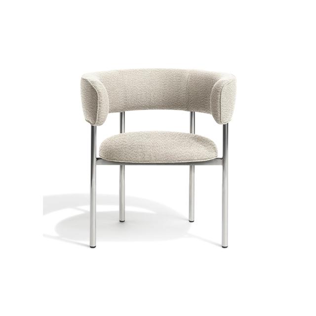Elegant Beige Boucle Spisebordsstol til Dit Hjem