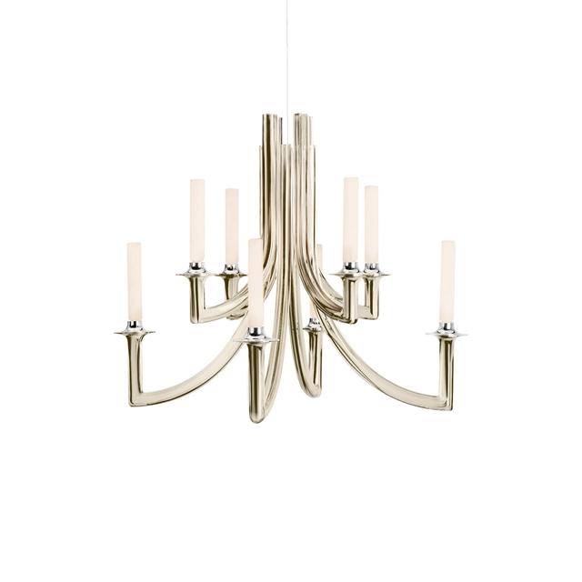 Kartell Khan Metal Lysekrone i Poleret Champagne - Elegance!