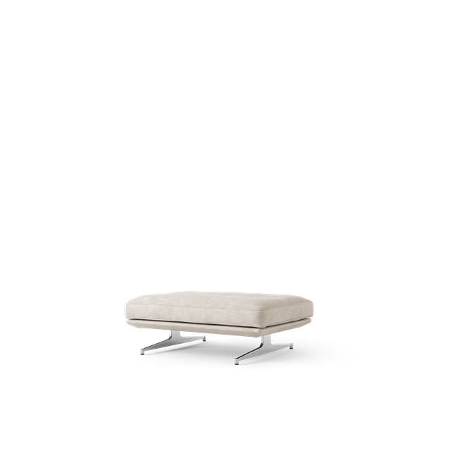 Elegant Puf i Poleret Aluminium - Stilsikker Indretning