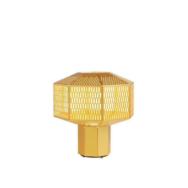 Eksklusiv Ma-Rock Bordlampe i Guld – Elegant Belysning