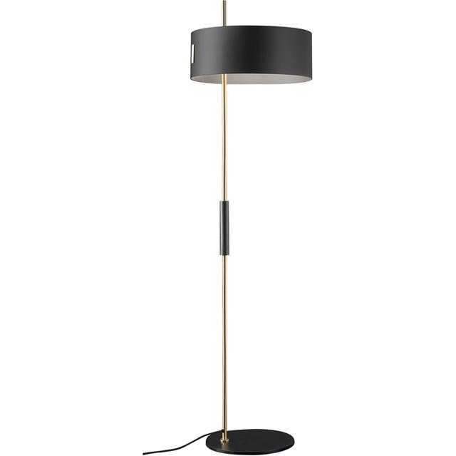 Oluce 1953 Gulvlampe i Sort Satin og Guld – Elegant Belysning!