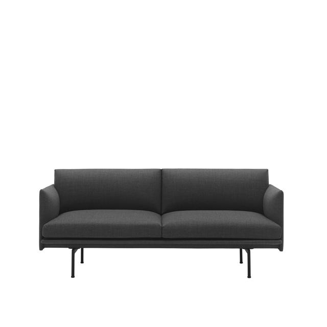 Muuto Outline Sofa til 2 – Sort Skandinavisk Design på udsalg!