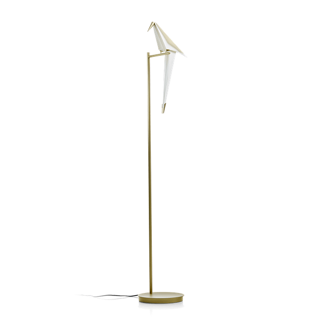 Moooi Perch Light Gulvlampe – Elegant Messing og Hvid Design