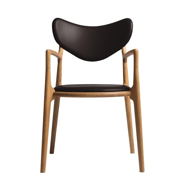 Ro Collection Mørkebrun Læder Spisebordsstol på Udsalg