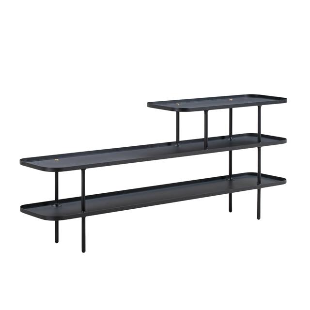 Wendelbo Slice Reol Medium Lang i Sort – Elegant Opbevaring