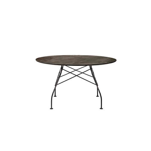 Kartell Glossy Spisebord Ø128 – Elegant Aged Bronze Design