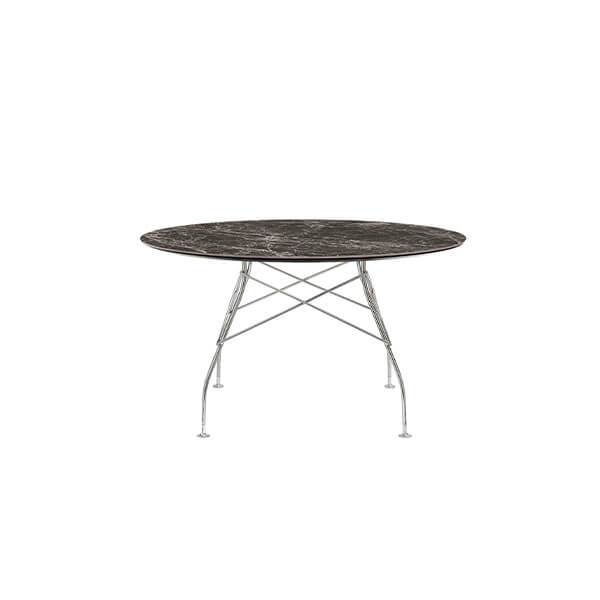 Kartell Glossy Spisebord Ø128 – Elegant Brun Emperador