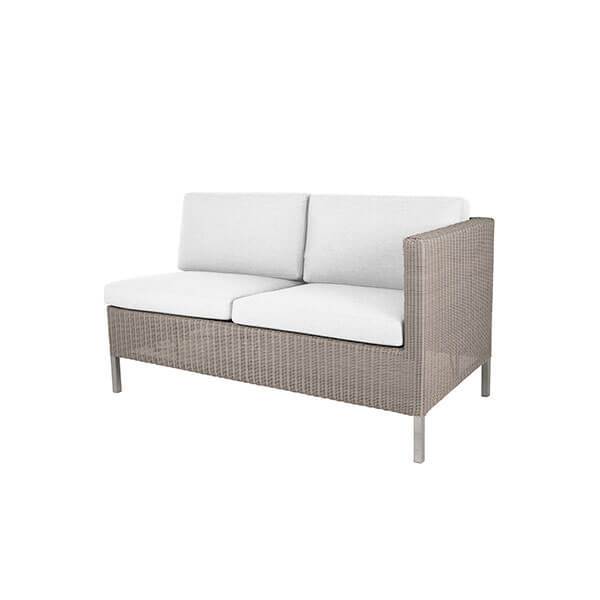 Cane-line Connect Havesofa – Venstre Modul i Taupe med Hynder