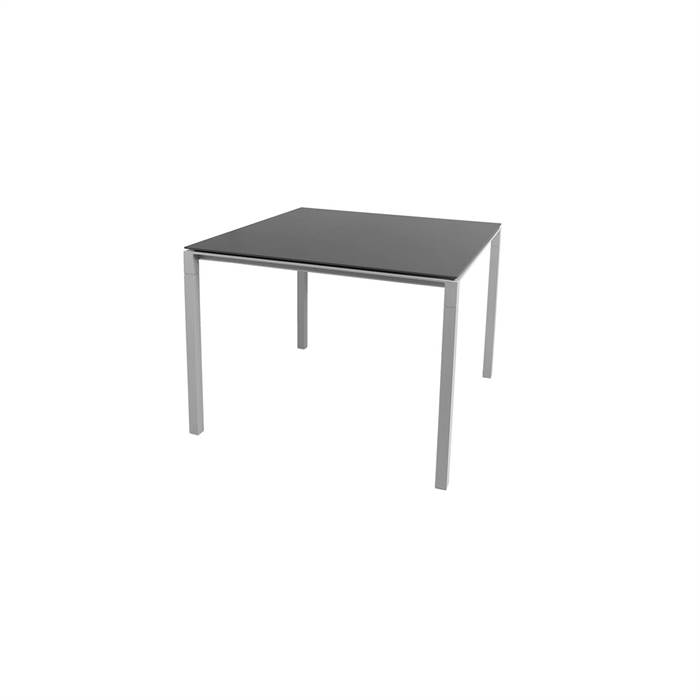 Cane-line Pure Havebord 100x100 – Elegant Nero & Lysegrå