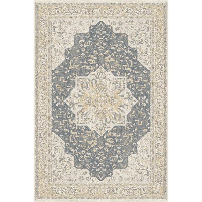 Elegant Uldtæppe i Beige og Blå – Det Perfekte Hjemmetilbehør