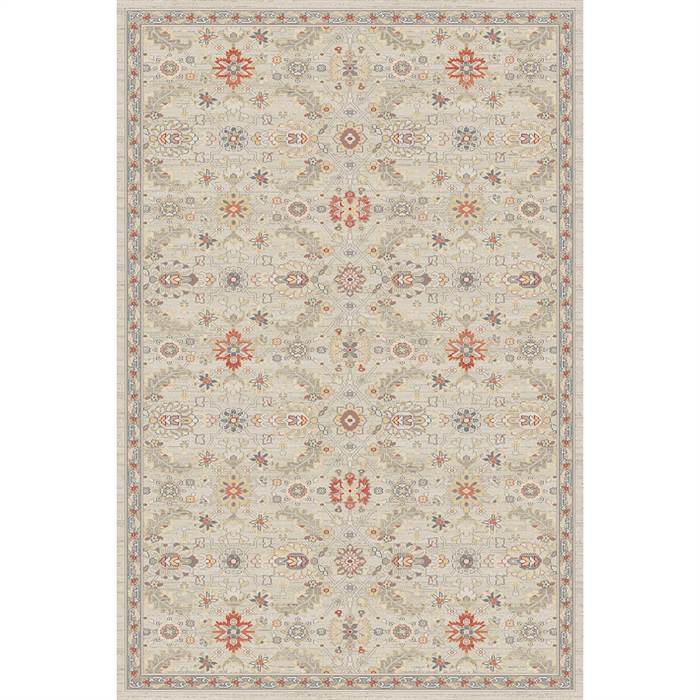 Empire Beige Uldtæppe med Mønster – Elegant Indretning