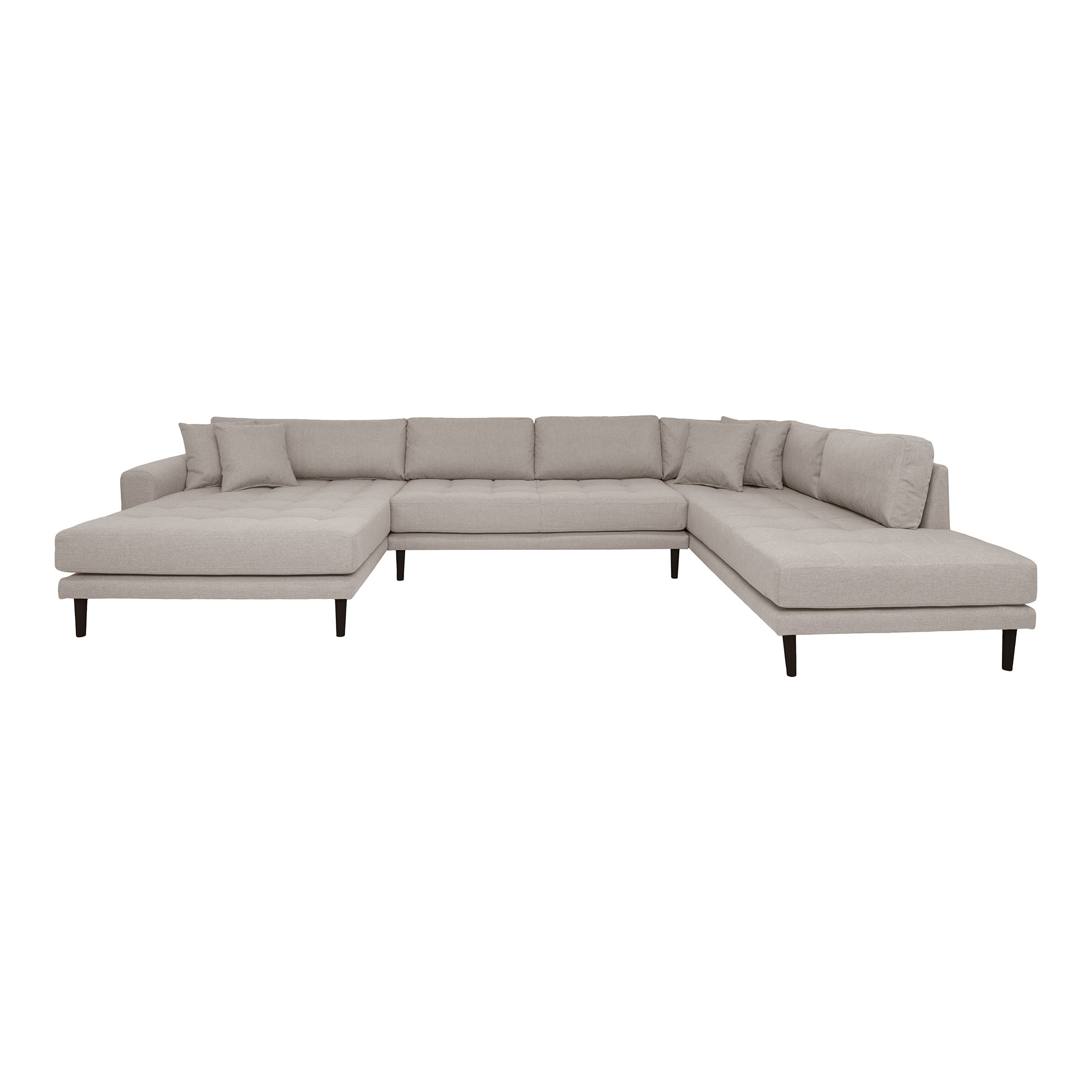 House Nordic Lido  -sofa     åben Ende Venstrevendt     Puder Stone Polyester   Sort Træ