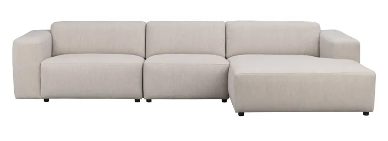 Rowico Willard Sofa til 4 med Chaiselong – Lys Beige