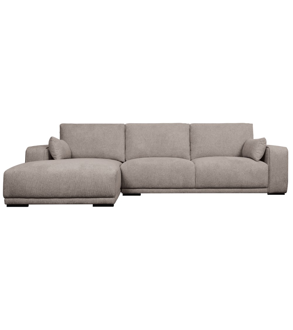 California Sofa     Venstre Chaiselong     Armpuder Brun Stof   Sort Metal