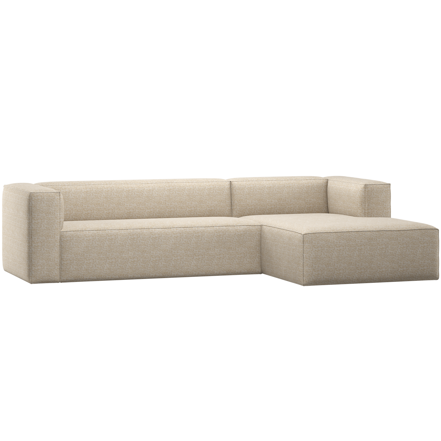 Woood Bean Hjørnesofa  Højre Beige Melange Polyester Stof