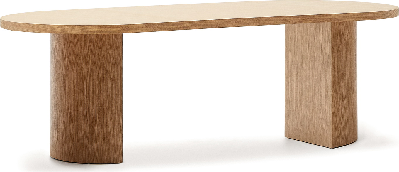 Spisebord Kave Home Nealy Ovalt 240   100   Til   Personer Natur Mdf Egetræsfiner