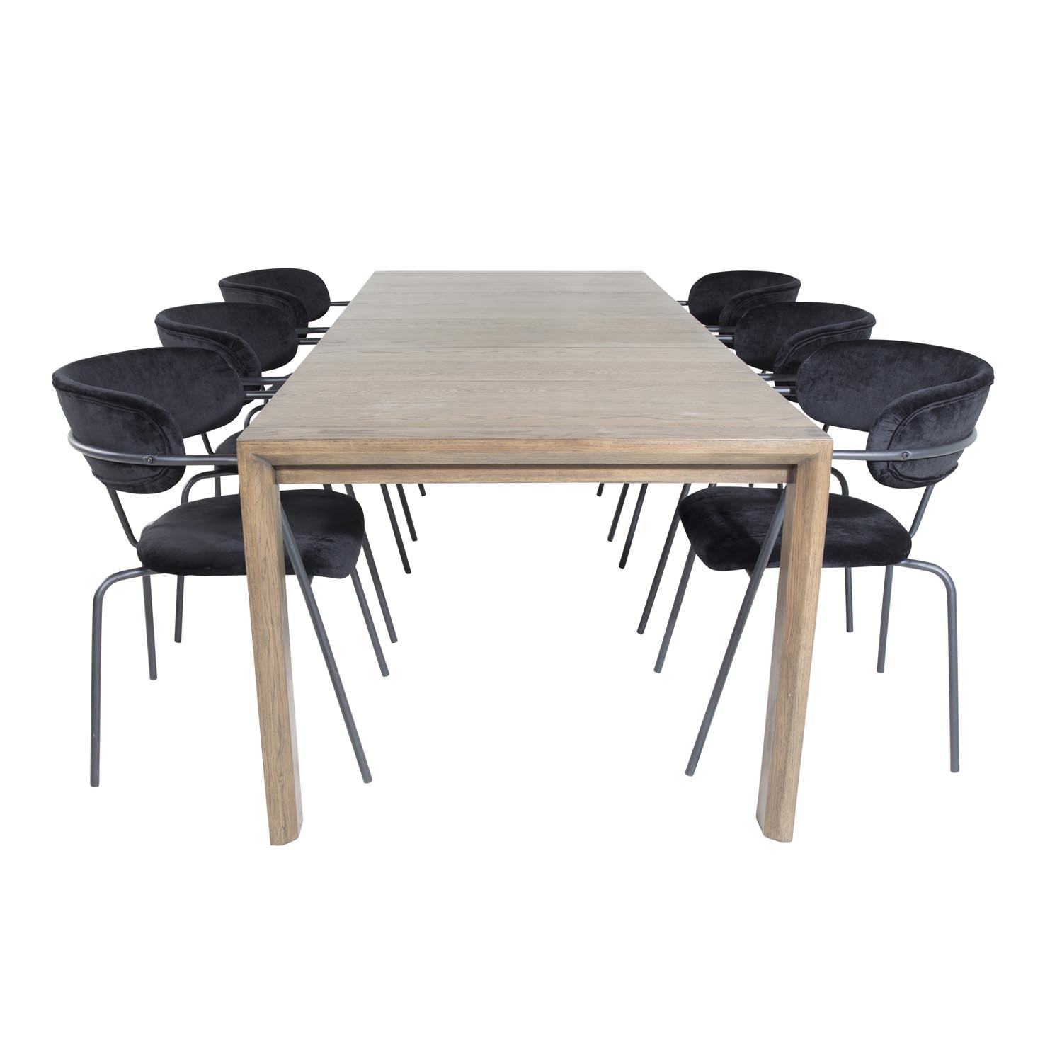 Venture Design Slider Spisebordssæt i Sort Fløjl - Elegance til Hjemmet