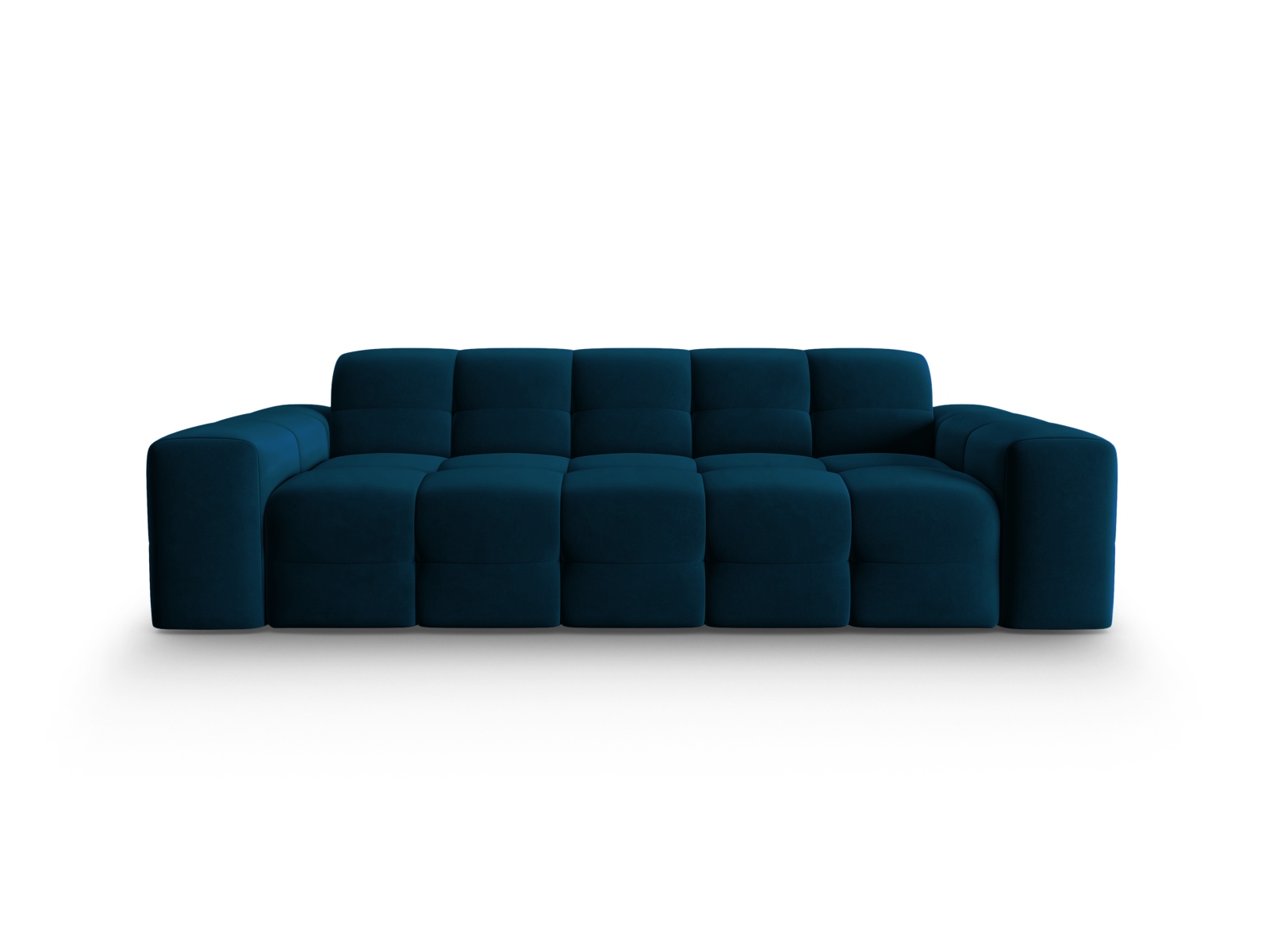 Micadoni Kendal Sofa - Blå Fløjl & Sort Bøgetræ Tilbud