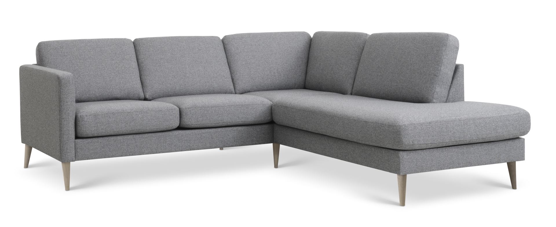 Elegant Sofa med Højre Chaiselong i Granitgrå Polyester