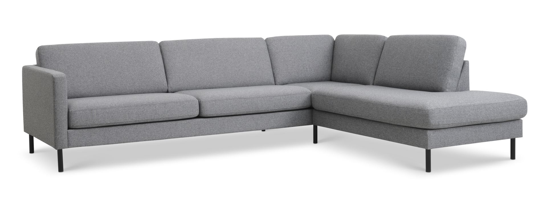 Ask Sæt 61 Stor Sofa med Højre Chaiselong – Granitgrå Elegance