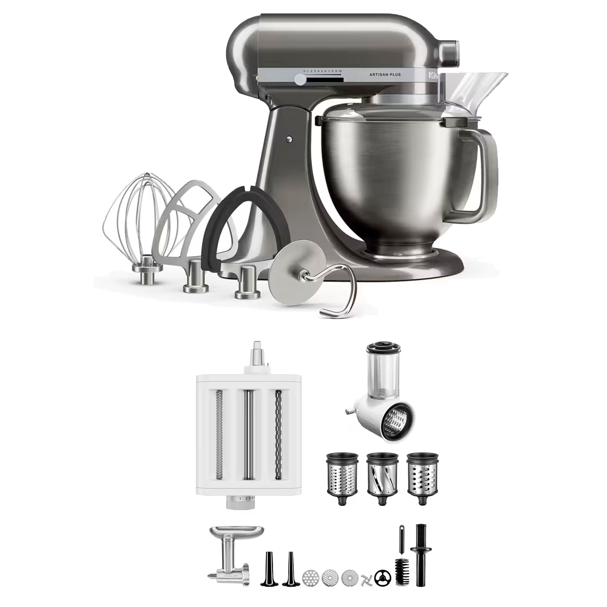 Kitchenaid Artisan Plus Køkkenmaskine Med Tilbehørspakke     Liter  Medallion Silver