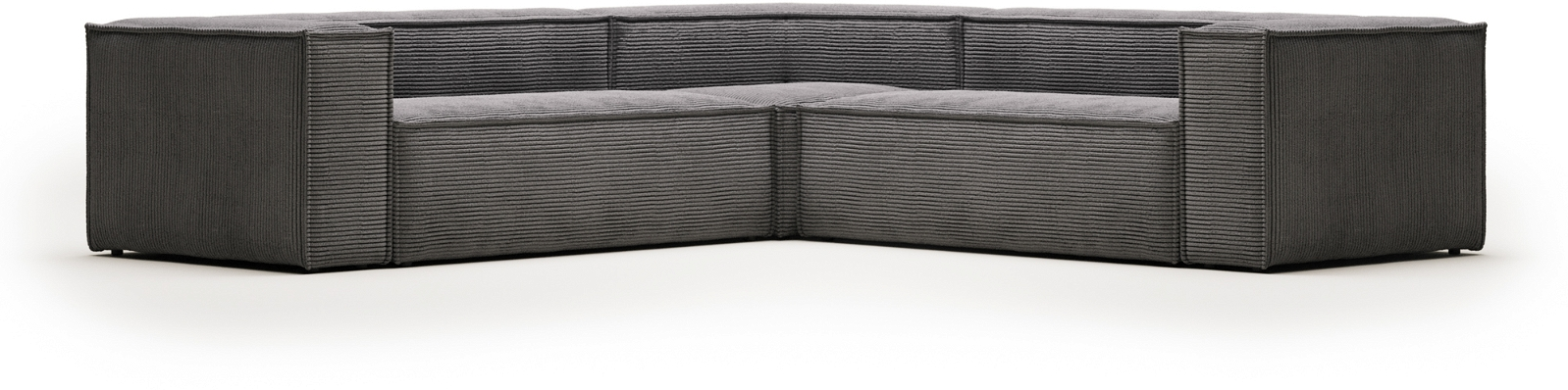 Hjørnesofa Kave Home Blok Fløjl Grå  -formet Sofa 290x290