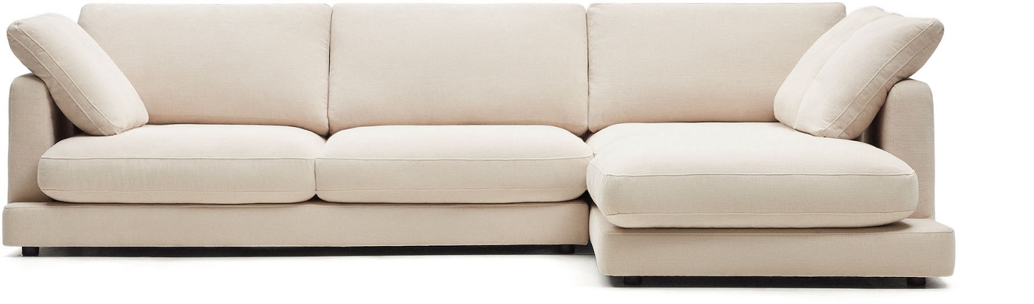 Chaiselong Sofa Kave Home Gala Højrevendt Beige 300x193   Chenille Polstring Aftagelige Betræk