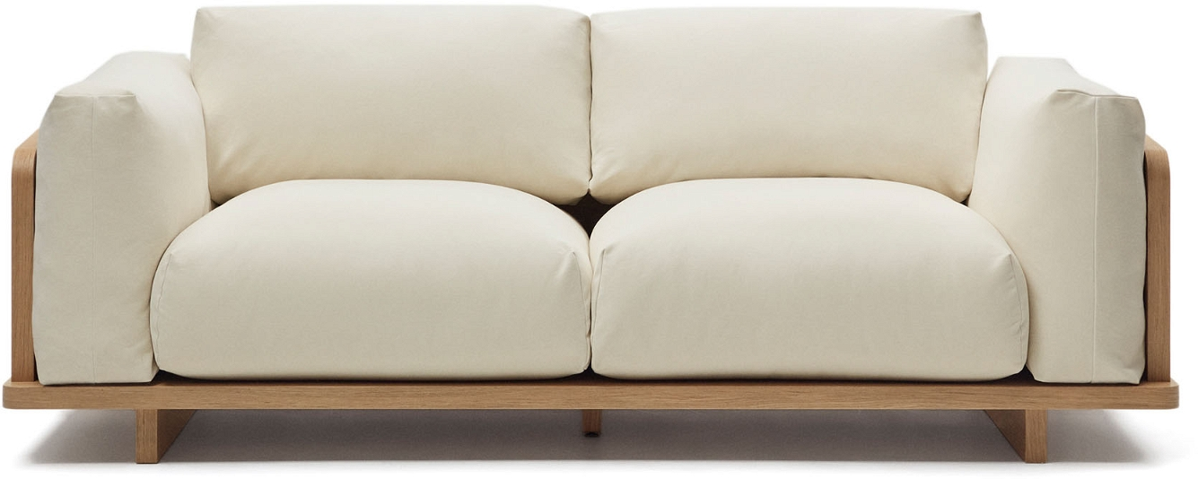 -personers Sofa Kave Home Oaq   Beige Bomuld Med Aftageligt Betræk   Fsc Mix Credit-træ