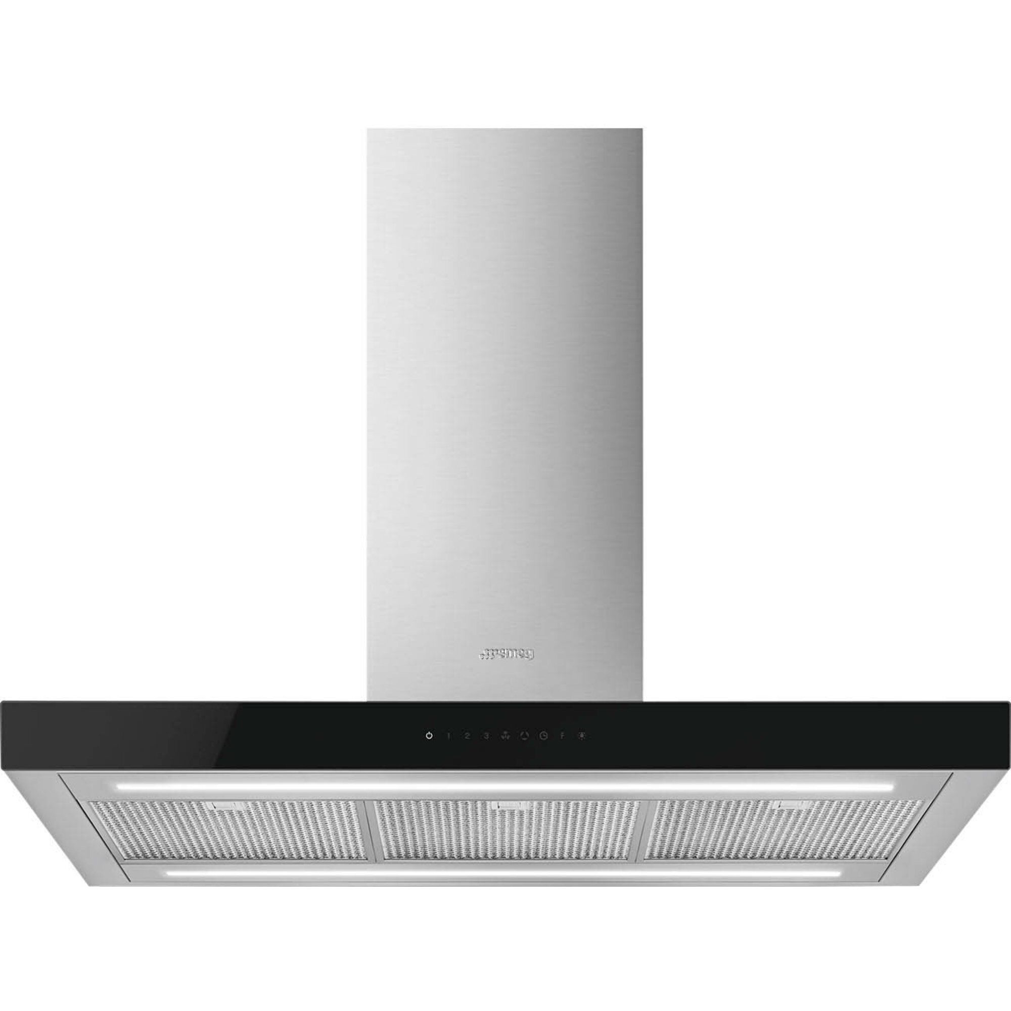 Smeg 90 cm Frithængende Emhætte i Rustfrit Stål og Glas